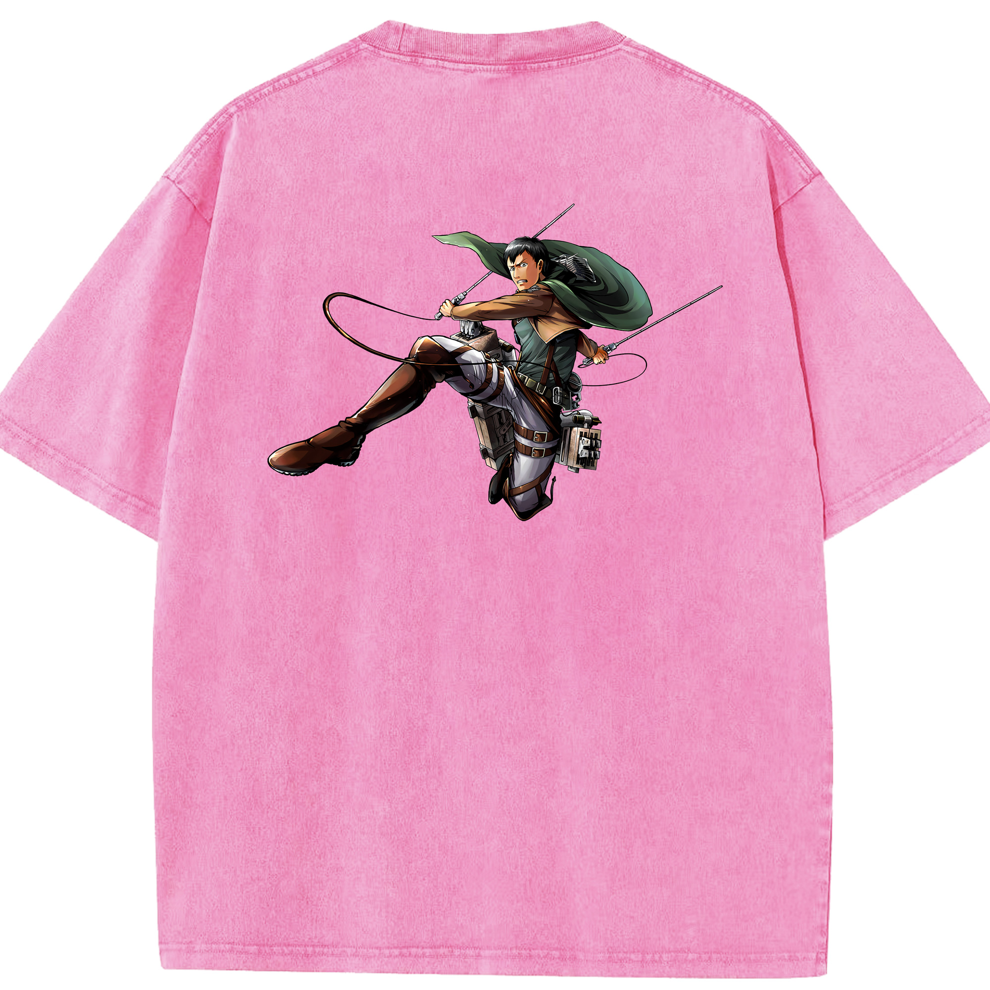 （画像用） 進撃の巨人 ベルトルト・フーバー Attack on Titan Bertholdt Hoover 綿100% ヴィンテージ風 半袖Tシャツ（背面プリント）